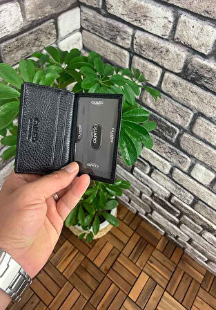 Guard Siyah Hakiki Deri Mini Boy Kredi Kartlık - GRD250902WT601