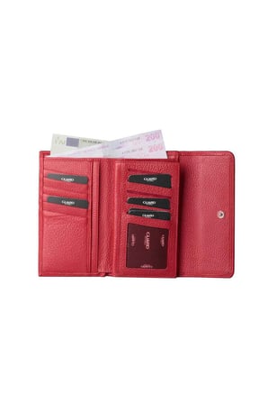 Guard Kırmızı Hakiki Deri Çıt Çıtlı Kadın Cüzdan // GRD260226WT1681
