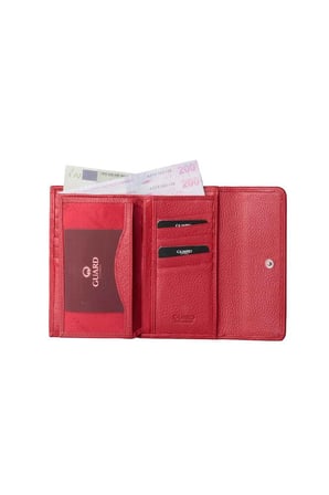 Guard Kırmızı Hakiki Deri Çıt Çıtlı Kadın Cüzdan // GRD260226WT1681