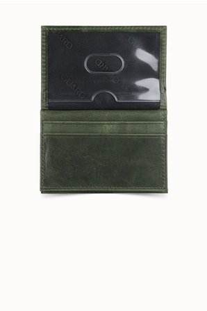 Guard Antik Yeşil Hakiki Deri İkiye Katlı Mini Boy Kredi Kartlık - GRD260404WT1054