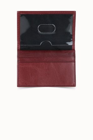 Guard Antik Bordo Haki Deri İkiye Katlı Mini Boy Kredi Kartlık - GRD260404WT1518
