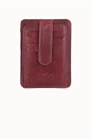 Guard Crazy Bordo Hakiki Deri Dikey Model Kredi Kartlık // GRD260612WT1469