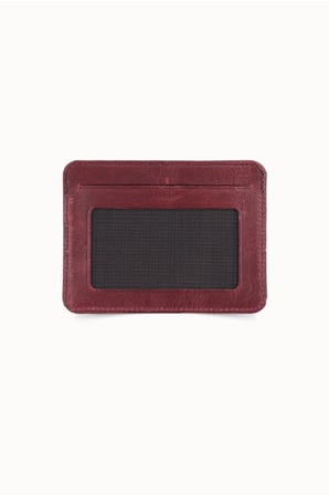 Guard Crazy Bordo Hakiki Deri Dikey Model Kredi Kartlık // GRD260612WT1469