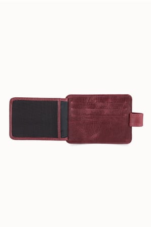 Guard Crazy Bordo Hakiki Deri Dikey Model Kredi Kartlık // GRD260612WT1469