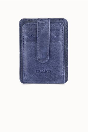Guard Crazy Lacivert Hakiki Deri Dikey Model Kredi Kartlık // GRD260612WT1472