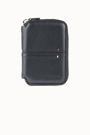 Guard Siyah Hakiki Deri Tam Fermuarlı Mini Boy Unisex Cüzdan // GRD261010WT1842