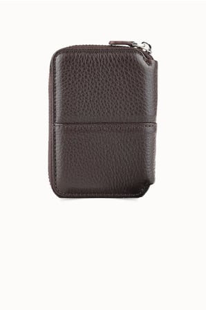 Guard Kahverengi Hakiki Deri Tam Fermuarlı Mini Boy Unisex Cüzdan // GRD261010WT1843