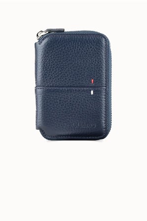 Guard Lacivert Hakiki Deri Tam Fermuarlı Mini Boy Unisex Cüzdan // GRD261010WT1844