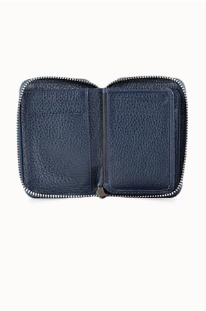 Guard Lacivert Hakiki Deri Tam Fermuarlı Mini Boy Unisex Cüzdan // GRD261010WT1844