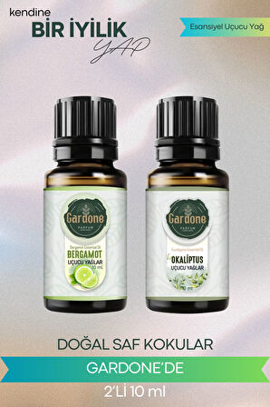 Bergamot + Okaliptus (Oda Kokusu Aroma Terapi Buhurdanlık/Difüzör Yağı) Set 2 Adet x 10 ml