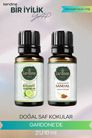 Bergamot + Sandal (Oda Kokusu Aroma Terapi Buhurdanlık/Difüzör Yağı) Set 2 Adet x 10 ml