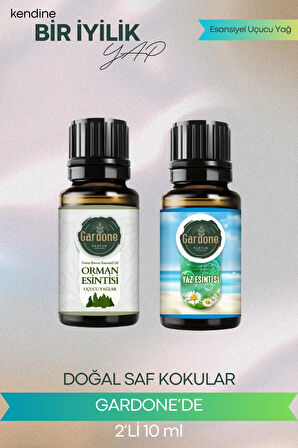 Orman Esintisi + Yaz Esintisi (Oda Kokusu Aroma Terapi Buhurdanlık/Difüzör Yağı) Set 2 Adet x 10 ml