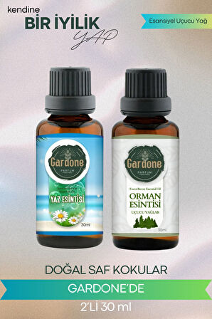 Orman Esintisi + Yaz Esintisi (Oda Kokusu Aroma Terapi Buhurdanlık/Difüzör Yağı) Set 2 Adet x 30 ml