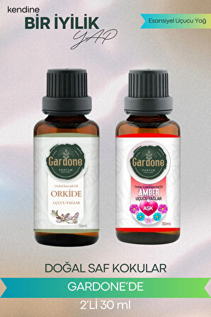 Yasemin + Amber (Oda Kokusu Aroma Terapi Buhurdanlık/Difüzör Yağı) Set 2 Adet x 30 ml