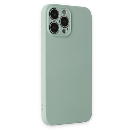 Apple İphone 13 Pro Max Kılıf Nano İçi Kadife Silikon - Su Yeşili