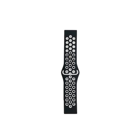 Watch 22mm Spor Delikli Kordon - Siyah-beyaz