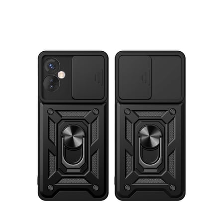 İnfinix Hot 30 5g Kılıf Pars Lens Yüzüklü Silikon - Siyah