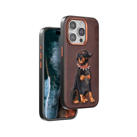 Venco Apple İphone 15 Pro Perma Desenli Kapak - Koyu Kahve
