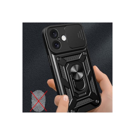 Apple İphone 16 Kılıf Pars Lens Yüzüklü Silikon - Gümüş