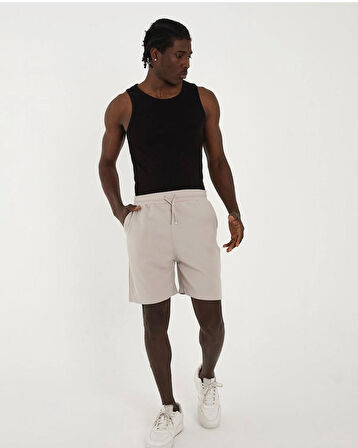 Gardolap VIP Giyim Erkek Boyfriend Kalıp Keten Karışımlı Likralı Bağlamalı Şort