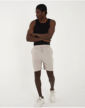 Gardolap VIP Giyim Erkek Boyfriend Kalıp Keten Karışımlı Likralı Bağlamalı Şort