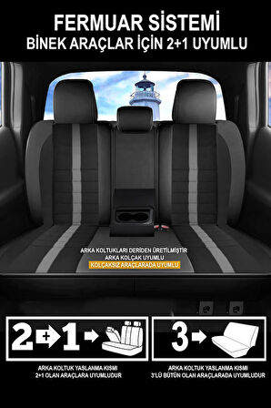 Volkswagen T-Roc  Uyumlu 5 KOLTUK TAM SET SİNOP SERİSİ VELUR KUMAŞ OTO KOLTUK KILIFI KOKMA TERLETME YAPMAZ SİYAH