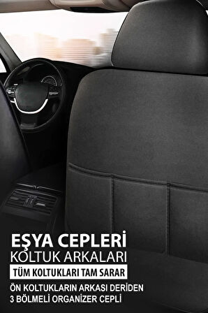 Volkswagen T-Roc  Uyumlu 5 KOLTUK TAM SET SİNOP SERİSİ VELUR KUMAŞ OTO KOLTUK KILIFI KOKMA TERLETME YAPMAZ SİYAH