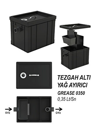 Grease-0350 0,35 Lt/sn Tezgah Altı Yağ Ayırıcı