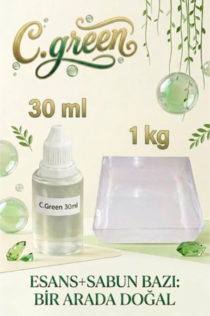 C.Green Esanslı 1 KG Şeffaf Sabun Bazı Seti Ferah Doğal Sabun Yapım Hobi Kiti 2’li