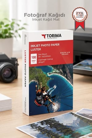 Fotoğraf Kağıdı 100 Adet 260 Gr (10X15) Mat Çalışma Masası Ofis Malzemesi Kırtasiye