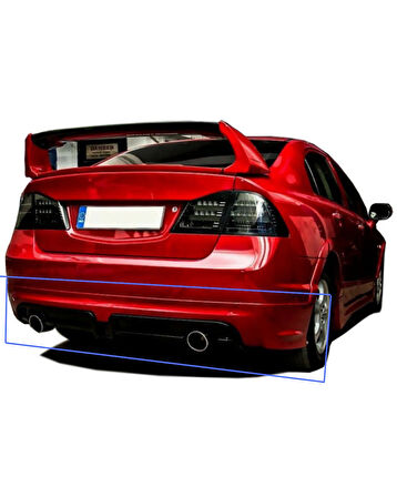 FD6 2007-2012 SAĞ-SOL TEK ÇIKIŞ MUGEN ARKA EK (( BOYASIZ )) (( EGZOZ HARİÇ ))