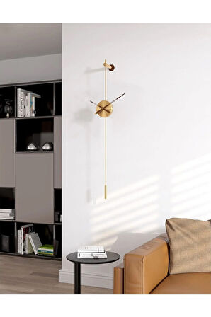 Camsız Premium Gold Gravity Metal Duvar Saati , Modern Dekoratif Duvar Saati