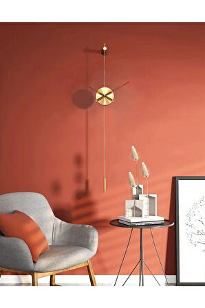 Camsız Premium Gold Gravity Metal Duvar Saati , Modern Dekoratif Duvar Saati