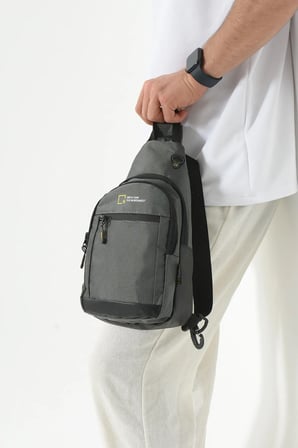 M-1008 Unisex Spor ve Günlük Kullanıma Uygun Gri Göğüs Çapraz Çanta Sırt Çanta