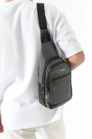 M-1008 Unisex Spor ve Günlük Kullanıma Uygun Gri Göğüs Çapraz Çanta Sırt Çanta