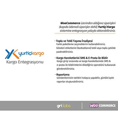 Yurtiçi Kargo WooCommerce Entegrasyon Eklentisi