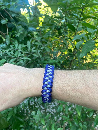 PARACORD BİLEKLİK GRİ-LACİVERT SHARK MODELİ