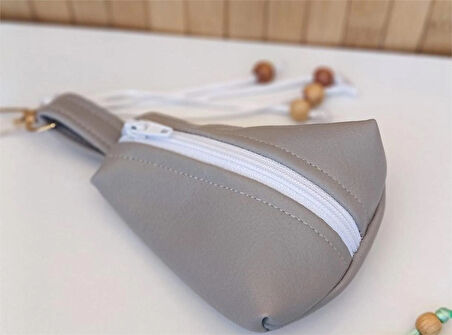 3 ADET MİNİ CÜZDAN & ANAHTARLIK GRİ SUNİ DERİ Karışık Renkli