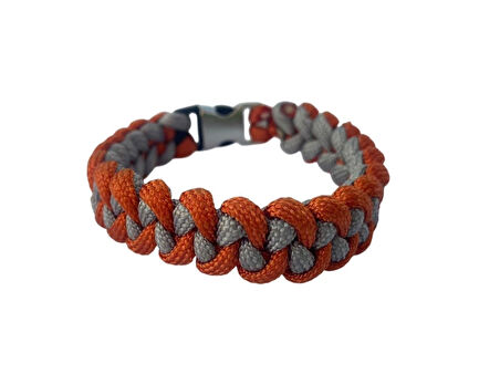 PARACORD BİLEKLİK GRİ-TURUNCU SHARK MODELİ