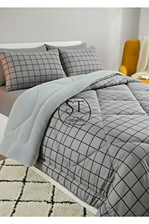 Çift kişilik Kare Welsoft Uyku Seti Çift Taraflı 195x215