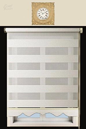 Güneş Perde Zebra Perde Pliseli Ekru Etek Dilimli