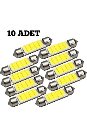 10 Adet Oto Tavan Led Sofit Led Plaka Led 41mm 12v Beyaz