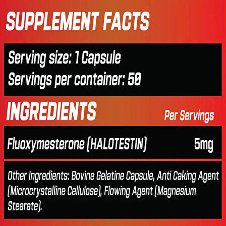 GRİMLABS Halorage Halotestin 5 mg 50 Servıngs