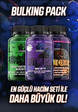 Grimlabs Mk677 + Hunger + Sinister Testo Booster Bulk mix Set 2 (Hacim paketi)