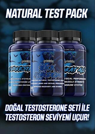 Grimlabs Doğal Testosteron Seti Turkesterone , Fadogia Agrestis , Tongkat Ali Testo Mix