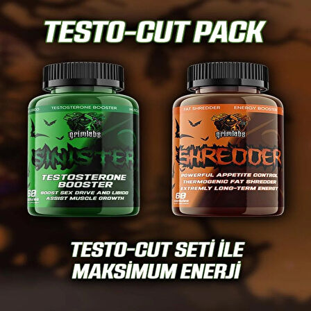 Grimlabs Sinister  Booster Shredder Fat burner Testo Cuts Definasyon Yağ yakıcı Paketi 60 kapsül