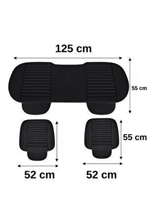 Su Geçirmez Ön Arka Araba Koltuk Minder Deri Kırmızı Oto Koltuk Minderi 3'lü Oturak Örtüsü