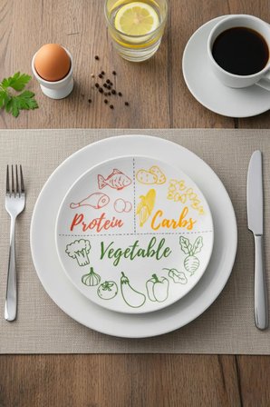 Dengeli Beslenme Diyet Tabağı (27cm) Porsiyon Kontrol Servis Tabak – Sağlıklı Beslenme Sunum Tabağı