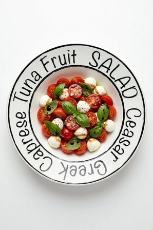 Modern Salata ve Makarna Tabağı (26 CM) – Dekoratif Yazılı Salata veya Makarna Kasesi