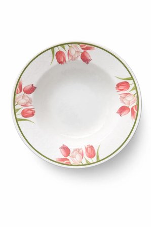 Salata ve Makarna Tabağı Lale Desenli (26 CM) – Modern Salata veya Makarna Kasesi